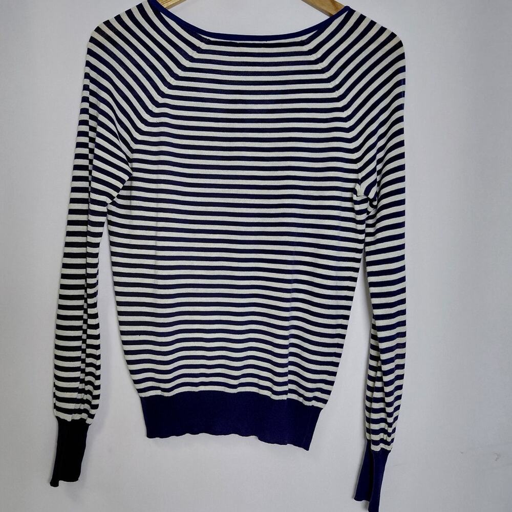 J.CREW Blue Striped Pullover Sweater Women Knit Silk Blend Size XS - Picture 3 of 15